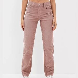 American Eagle Stretch Corduroy '90s Straight Pant in Mauve Size 8